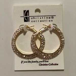 Medium gold studded hoop
